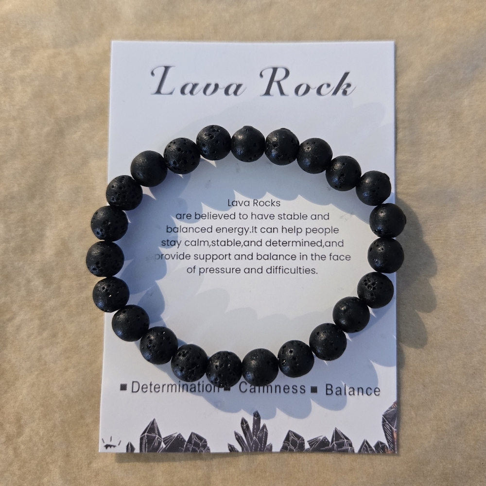 Natural Stone Lava Rock Bracelet Men Women Handmade Giftable